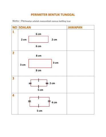 Perimeter bentuk tunggal