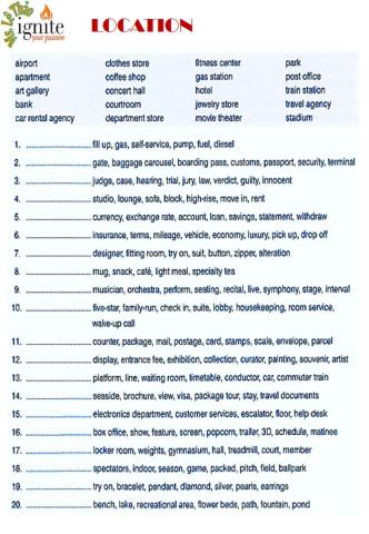 Toeic. lc. part 3. main ideas. location