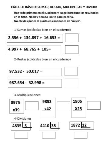 operaciones básicas