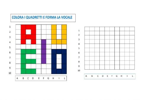 Coding pixel art delle vocali