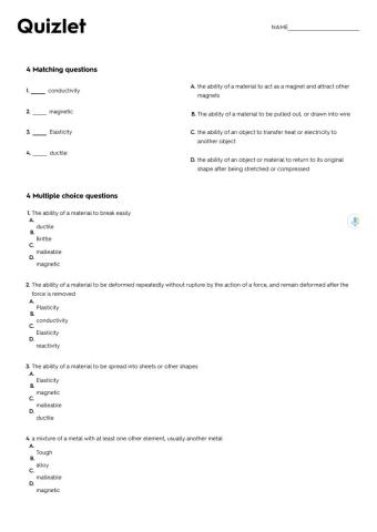 Metals properties