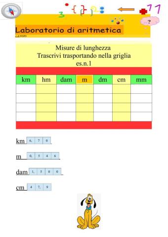 Trascrivi misure di lunghezza N.1