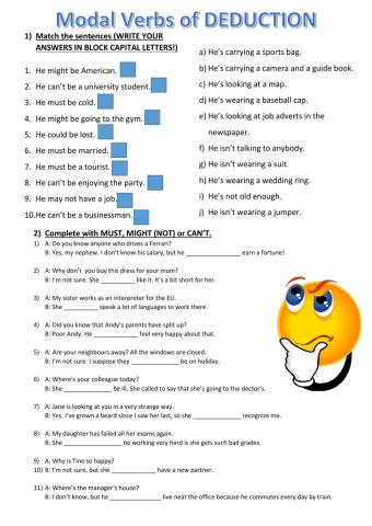 Modal Verbs of deduction