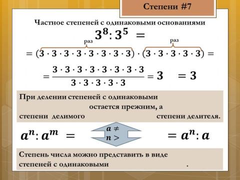 Свойства степеней 2