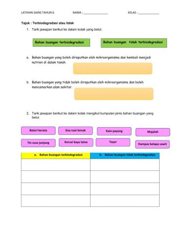 Bahan buangan terbiodegradasi atau tidak