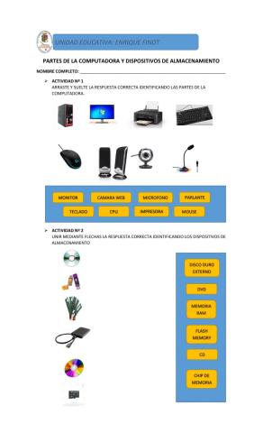 Partes de la Computadora y Dispositivos de Almacenamiento