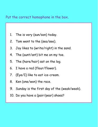 Homophones