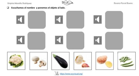 Vocabulario alimentos  verdura 6 con audio