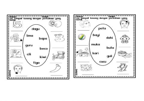 Latihan suku kata tahun 1 (pemulihan)