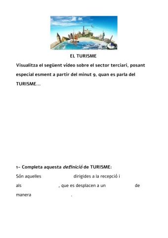 El turisme a dins el sector terciari