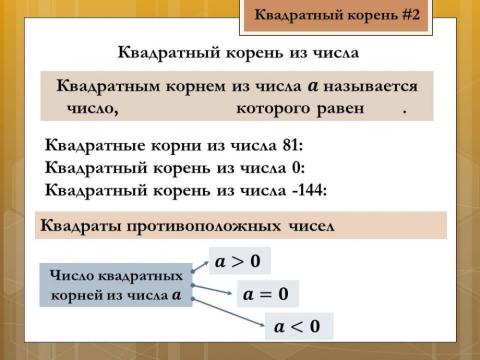 Арифметический квадратный корень 2