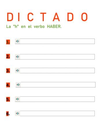 Dictado: La h en el verbo haber.