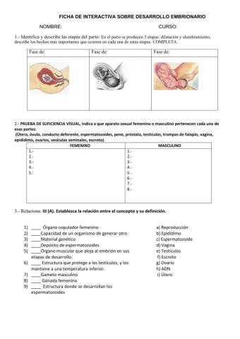 Reproducción y desarrollo embrionario