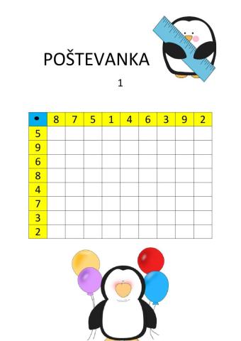 Poštevanka 1