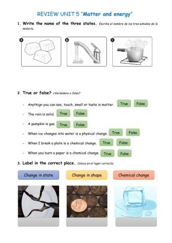 Natural Science: matter and energy