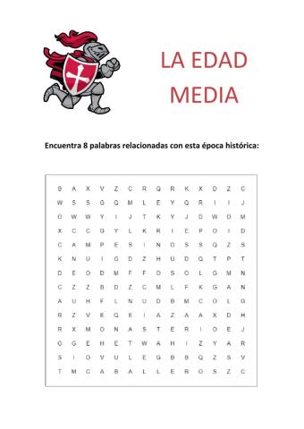 Sopa de letras de la Edad Media 