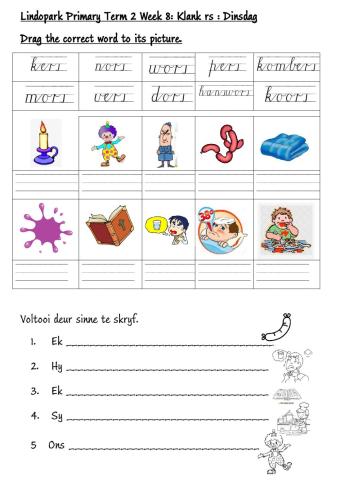 FAL:Afrikaans Term 2 Week 8: Tuesday rs klank grade 3