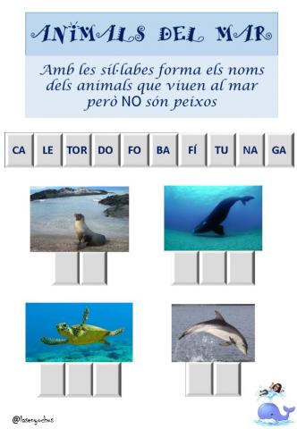 Formar noms d'animals marins