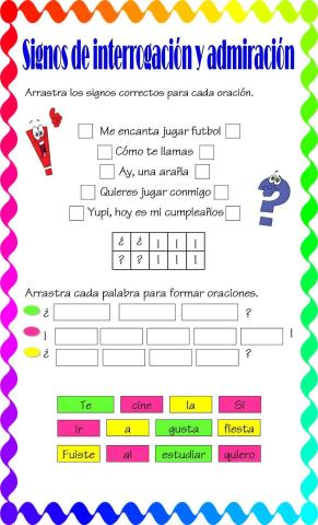 Signos de interrogación y admiración