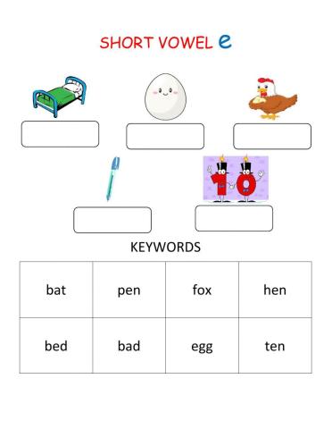 Short Vowel Sound E