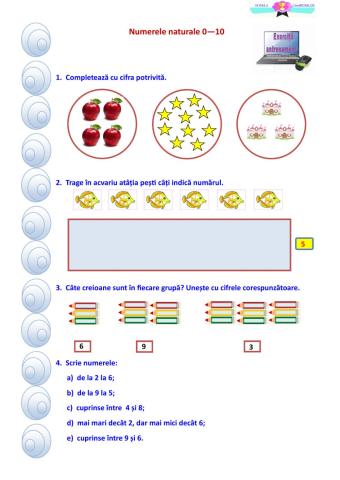 Numerele naturale de la 0 la 10