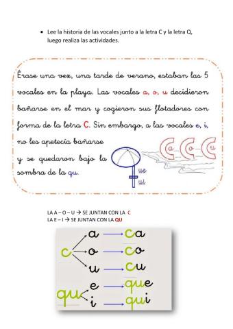 Actividades ca-que-qui-co-cu