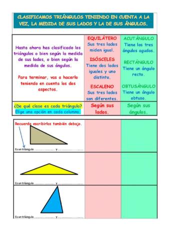 Clasificación de triángulos