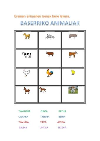 Baserriko animaliak