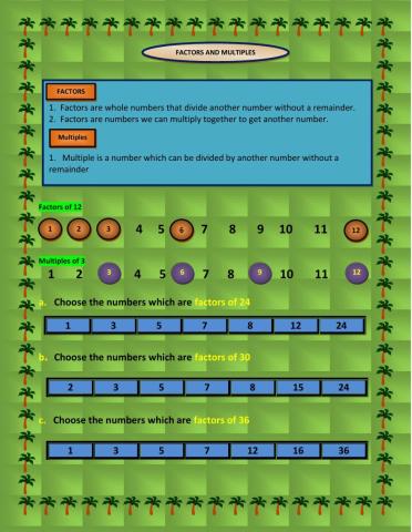 Factors and Multiples