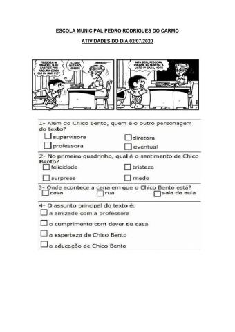 Atividades de portugues e matemática 02-07