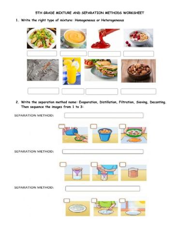 Mixes and separation methods