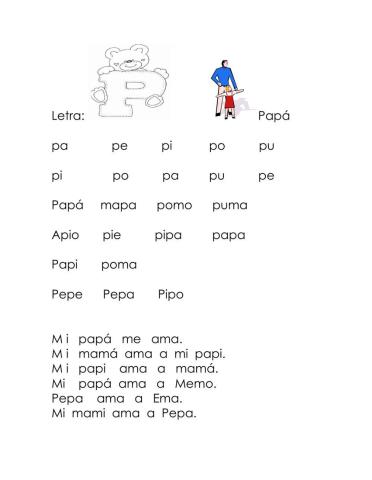 Lectura letra p