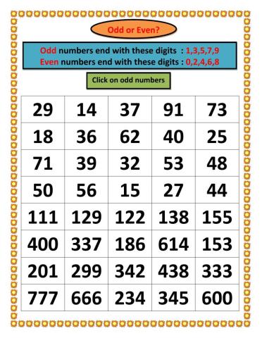 Odd and Even Numbers