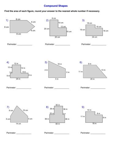 Perimeter of compund shapes