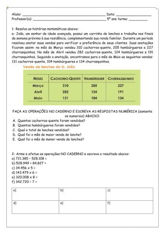 Operações Matemáticas