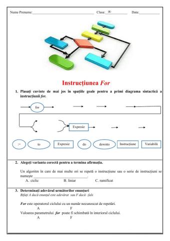 Instrucțiunea for