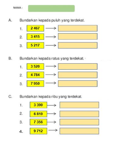 Mt thn 3 : bundarkan nombor