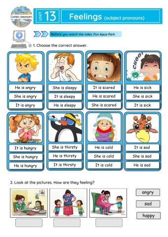 Feelings (subject pronouns)