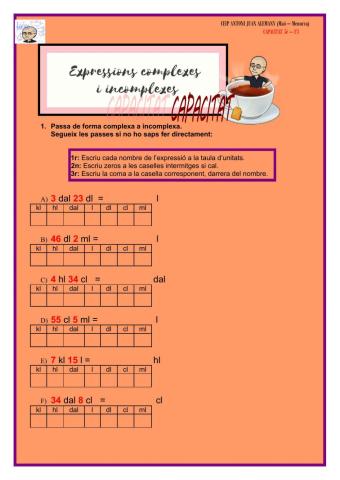 Expressions complexes i incomplexes en capacitat