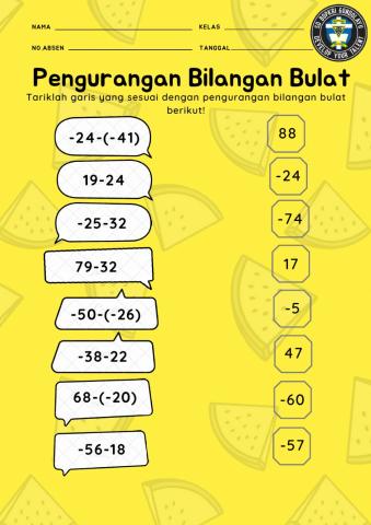 Pengurangan Bilangan Bulat