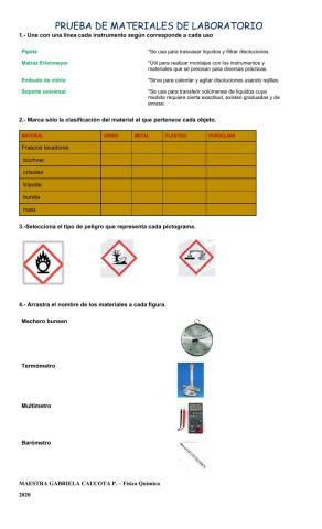 Materiales de laboratorio