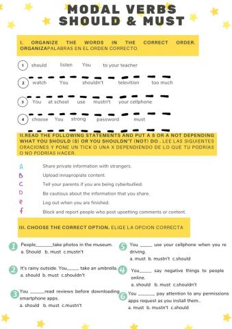 Modal vebs: should & must