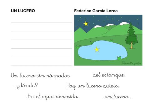 Un lucero, ordenar versos