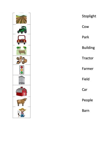 City and Country Match Vocabulary