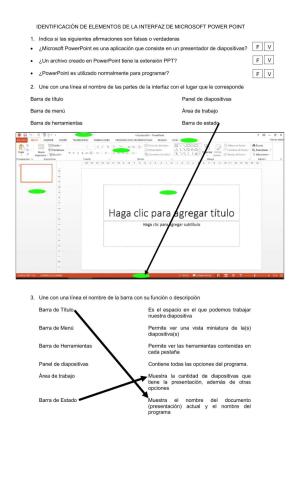 Identificación elementos de la interfaz de PowerPoint