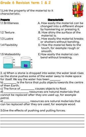 Grade 6 Revision term 1 & 2