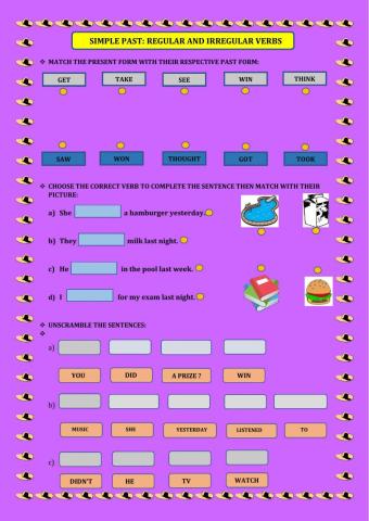 Simple past:regular and irregular verbs