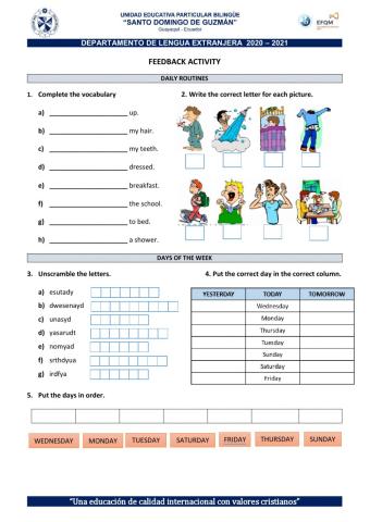 Feedback Activity - 3rd grade