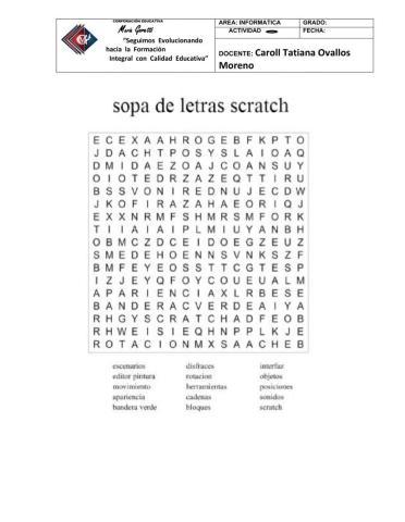 Sopa de letra Scratch