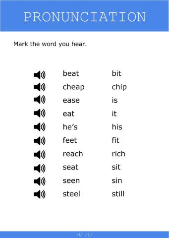 Minimal Pairs - i or I